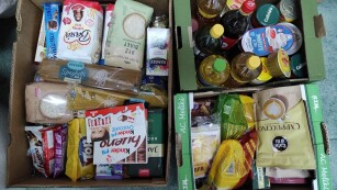 żywność zebrana podczas zbiórki żywności caritas
